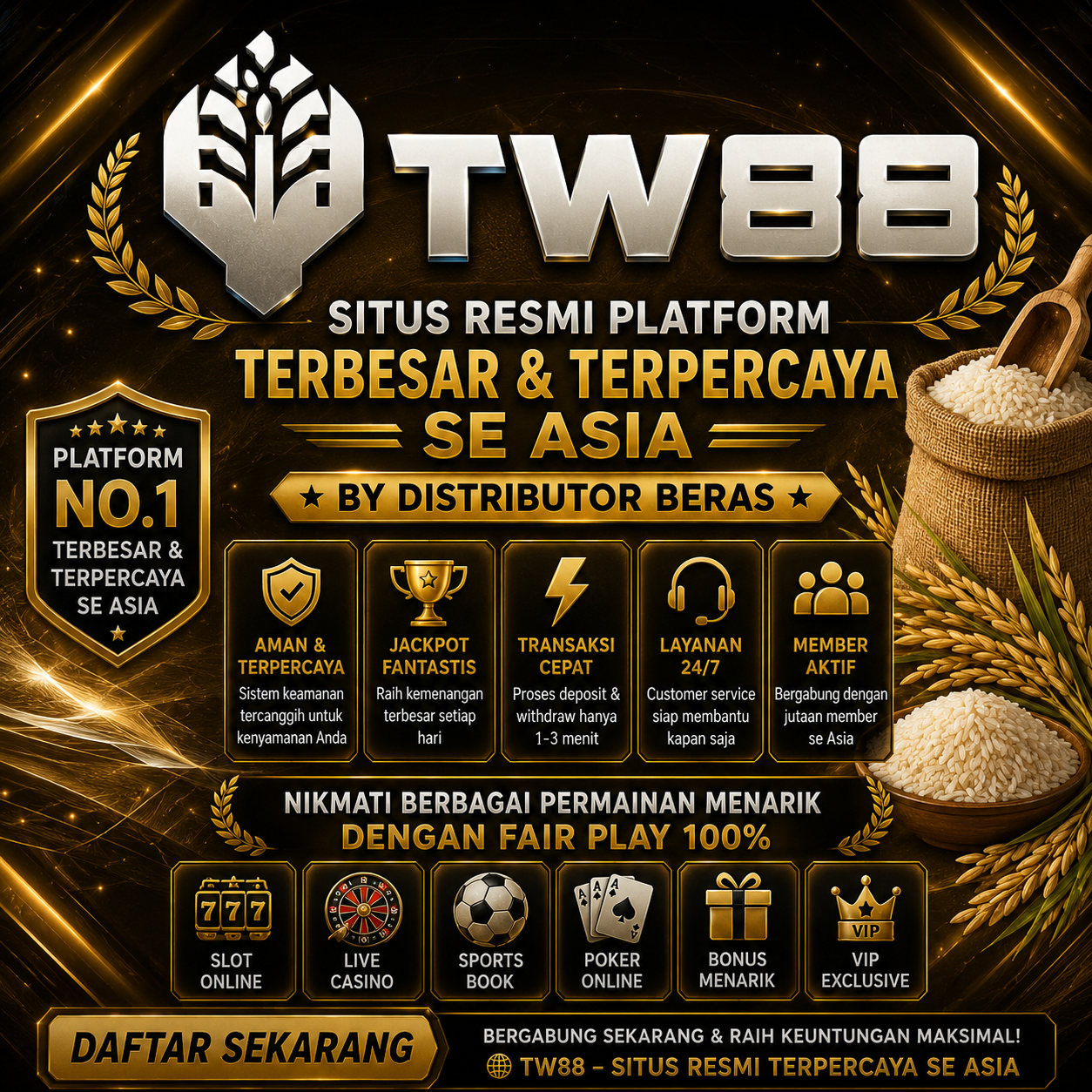 TW88 # Situs Resmi Platform Terbesar & Terpercaya Se Asia By Distributor Beras